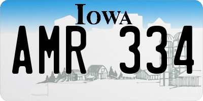 IA license plate AMR334
