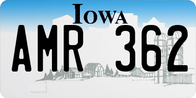 IA license plate AMR362