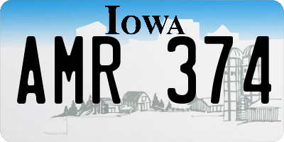 IA license plate AMR374