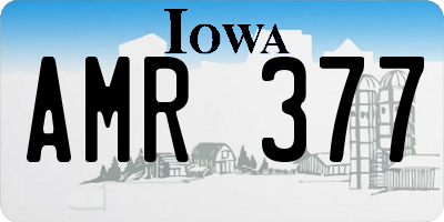 IA license plate AMR377