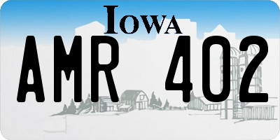 IA license plate AMR402