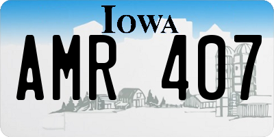 IA license plate AMR407