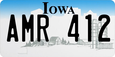 IA license plate AMR412