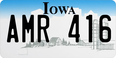 IA license plate AMR416