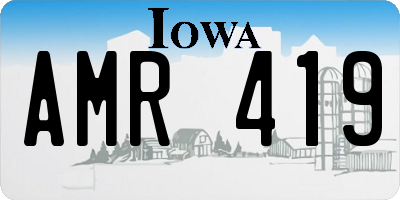 IA license plate AMR419