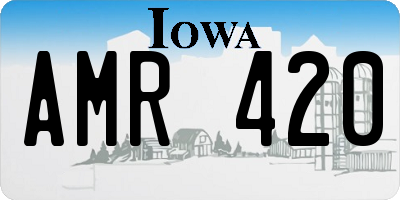 IA license plate AMR420