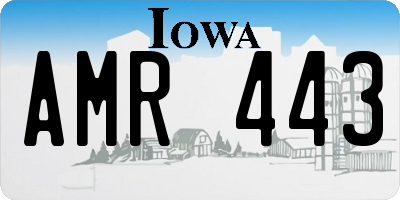 IA license plate AMR443