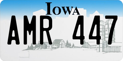 IA license plate AMR447