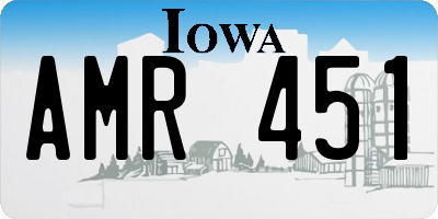 IA license plate AMR451