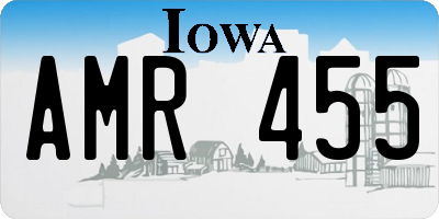 IA license plate AMR455