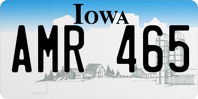 IA license plate AMR465
