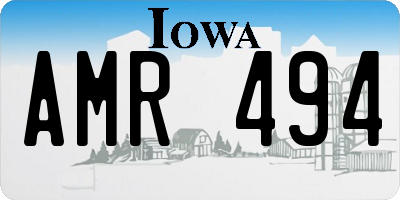 IA license plate AMR494