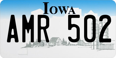 IA license plate AMR502