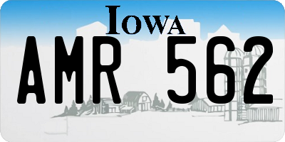 IA license plate AMR562