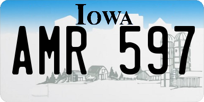 IA license plate AMR597