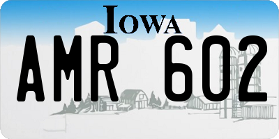 IA license plate AMR602