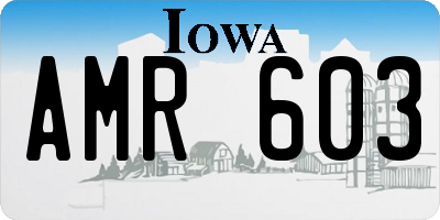 IA license plate AMR603