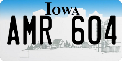 IA license plate AMR604