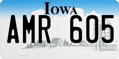 IA license plate AMR605