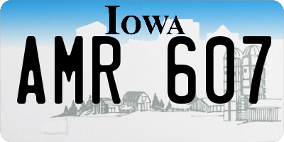 IA license plate AMR607