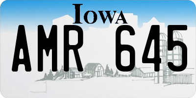 IA license plate AMR645