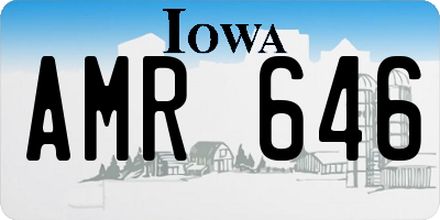 IA license plate AMR646