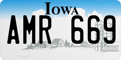 IA license plate AMR669