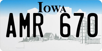 IA license plate AMR670