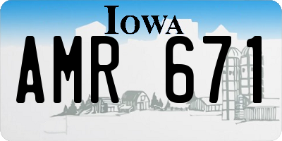 IA license plate AMR671