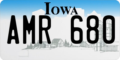 IA license plate AMR680