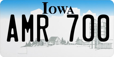 IA license plate AMR700