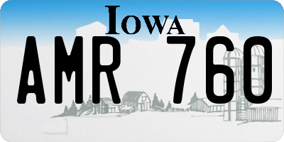 IA license plate AMR760