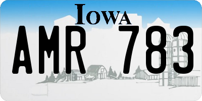 IA license plate AMR783