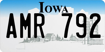 IA license plate AMR792