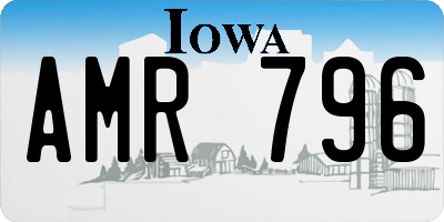 IA license plate AMR796