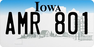 IA license plate AMR801