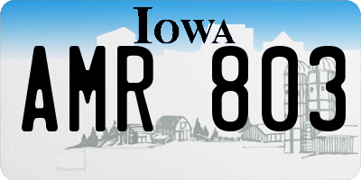 IA license plate AMR803