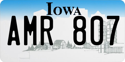 IA license plate AMR807