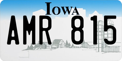 IA license plate AMR815