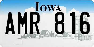 IA license plate AMR816