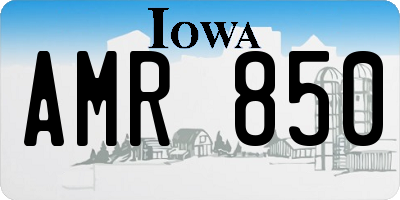IA license plate AMR850