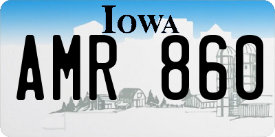 IA license plate AMR860