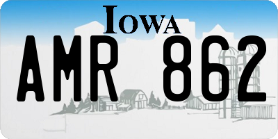 IA license plate AMR862