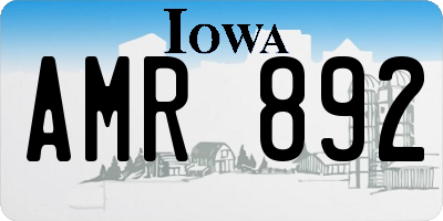 IA license plate AMR892