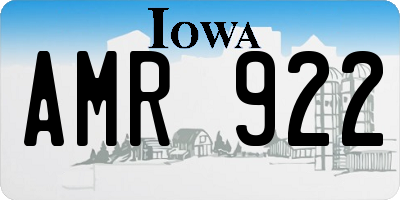 IA license plate AMR922