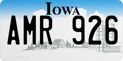 IA license plate AMR926