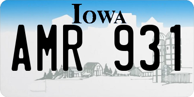 IA license plate AMR931