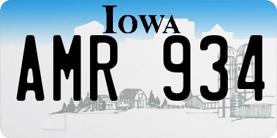 IA license plate AMR934