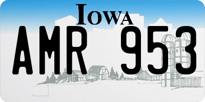 IA license plate AMR953