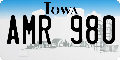 IA license plate AMR980